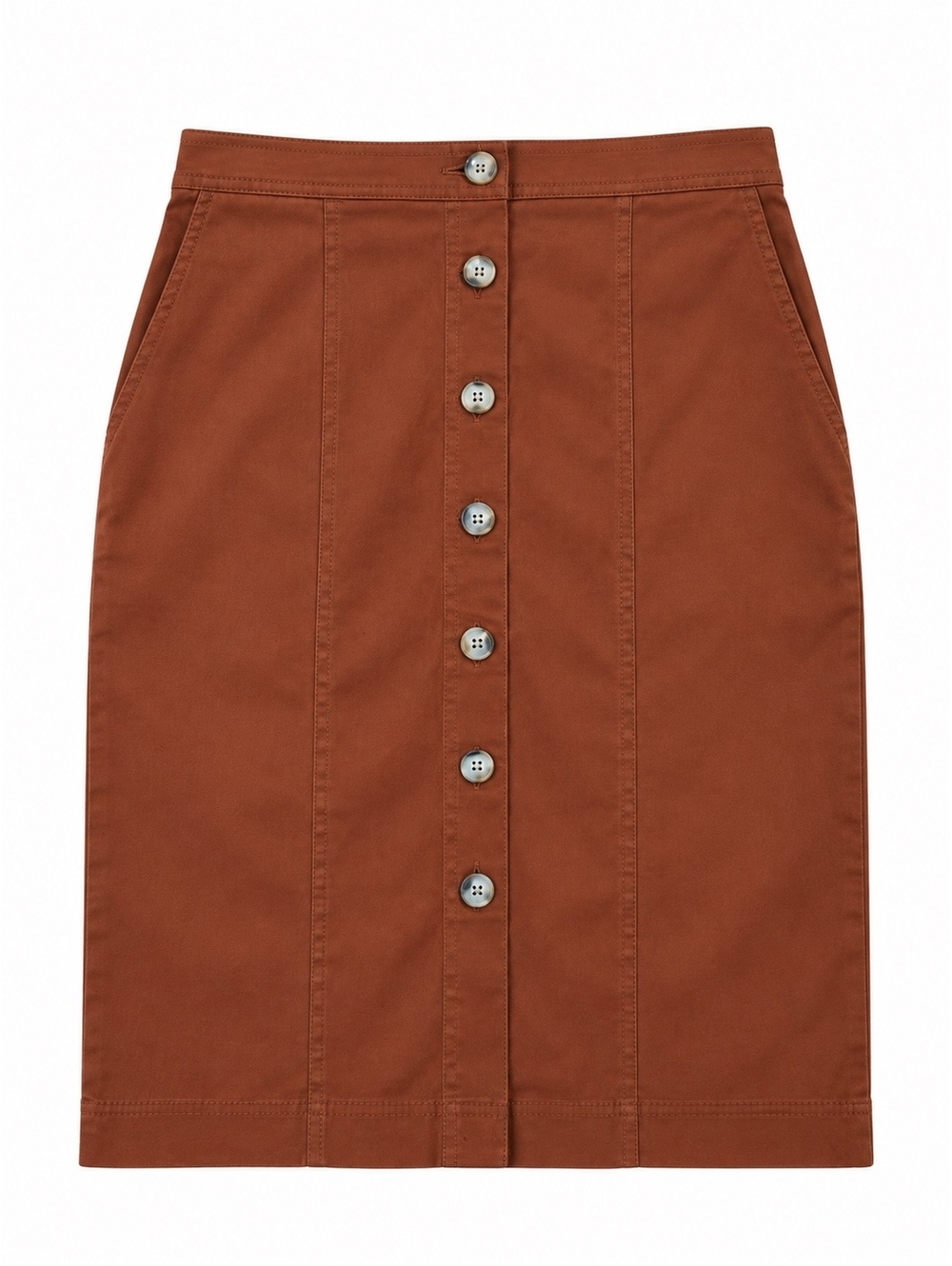 Banana Republic Rust Button-Front Pencil Skirt Petite 6P